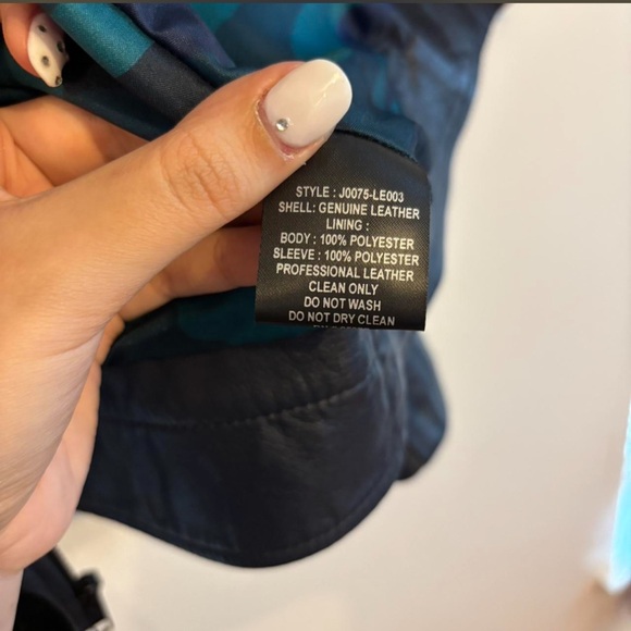 Sanctuary Navy Leather Jacket - Picture 6 of 7